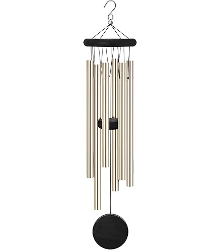 Carillon à Vent 'Crystal Silence' - Argent Antique - 53 Cm, 5 Tubes En