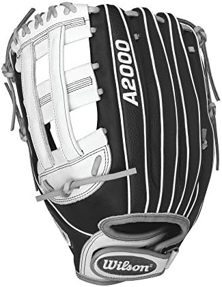 Wilson A2000 Superskin Outfield Fastpitch Softball Glove, Black Matte/Grey/White, Left Hand Throw, 12.75-Inch