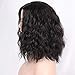 ENTRANCED STYLES Short Black Wig Bob Curly Wig for Women Synthetic Wigs for Girls Natural Wig with Side Parting Heat Resistant Fiber