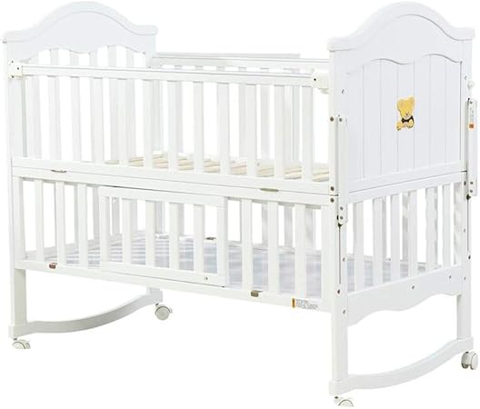 white rocking crib