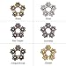 PH PandaHall 180pcs Flower Bead Cap, 6 Colors Bead End Cap Alloy Filigree Metal Multi-Petal Spacer Beads Caps End Charm Caps for DIY Earrings Bracekets Necklace Jewelry Craft Making