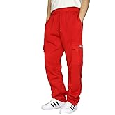 DREAM USA Men's Heavyweight Fleece Cargo Sweatpants