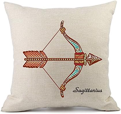 Redland Art Colorful Sagittarius Zodiac sign Pattern Cotton Linen Cushion Cover Throw Pillow Case for Home Decor Gifts 45x45cm