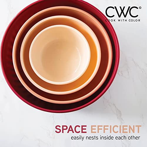 COOK WITH COLOR Prep Bowls with Lids 8 Piece Nesting Plastic Small