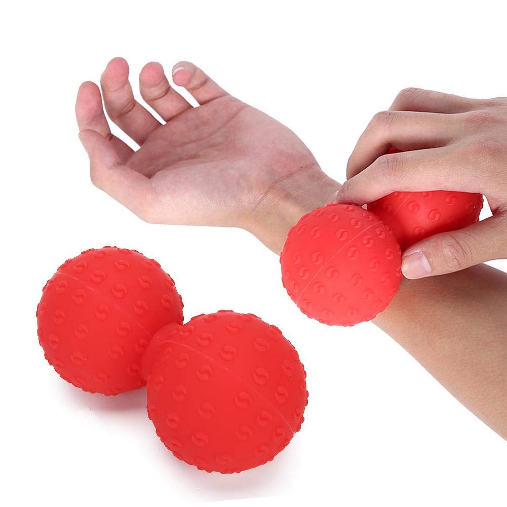 Peanut Massage Ball,Silicone Yoga Muscle Roller Deep Tissue Muscle Massager for Trigger Point Myofascial Release,Reflexology for Physio Back Legs & Feet (Red)