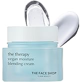 The Face Shop The Therapy Vegan Moisture Blending Cream | Vegan Moisturizer | Cooling | Hydrating | Skin-Friendly | 2-in-1 Gel & Cream | K-Beauty