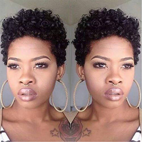 Afro Kinky Curly Wig Synthetic Short Black Wigs for African Women Femal Hair