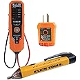 Klein Tools 80077 Voltage Tester Kit with Electronic AC/DC Voltage Tester, GFCI Outlet Tester and Non-Contact Voltage Tester Pen, 3-Piece