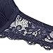 Deyllo Women’s Push Up Lace Bra Comfort Padded Underwire Bra Lift Up Add One Cup(Navy-Blue,34B)