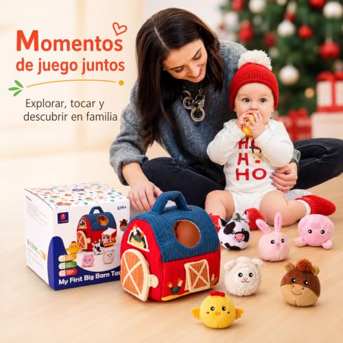 hahaland Toys Babies 6-12 Months – Animals Farm Montessori Toys Children 1 Year – Interactive Sensory Soft Toy Gift Baby 6 9 12 Months Boy Girl