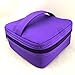 FLYMEI 16-Bottle Essential Oil Carrying Case - With Foam Insert, Inside Pocket and Handle - Strong Double Zipper - Contain 5ml,10ml,15ml Bottles - Purple