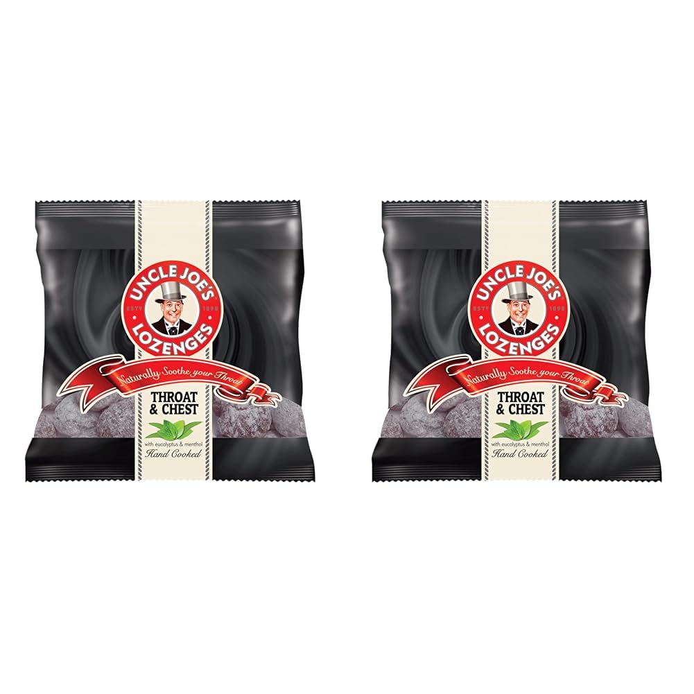Uncle Joe's | Throat and Chest Lozenges | 70g Bag (Pack of 2)