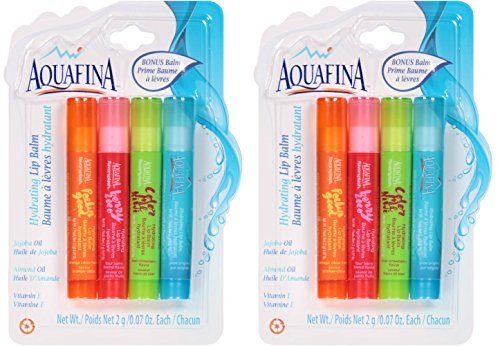 Aquafina Hydrating Lip Balm (2) 4packs Total of 8 Sticks Lip Ointment Healing Therapy for Dry Lips