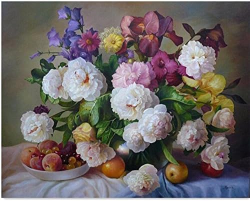 DIY Oil Painting By Numbers Fresh Flower Digital Oil Painting Kits Frameless Canvas Wall Decor Gift 40x50cm