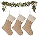 KOMIWOO 6 PCS Burlap Christmas Stockings Set 18-Inch for Christmas Decorations or DIY Craft