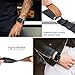 top4cus Genuine Leather iwatch Strap Replacement Band Stainless Metal Clasp, Compatible with Apple Watch 42mm 44mm 45mm Series 7/6/SE/5/4/3/2/1 and Sport Edition（42mm/44mm/45mm, Breathable Black