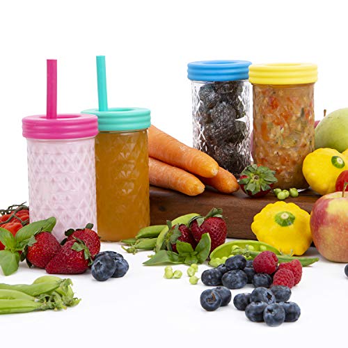Elk and Friends Kids Cups / Toddler cups with Straws Glass Mason Jars