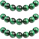 MJDCB Stone Beads 6mm 60pcs Round Green Tiger's Eye Loose Gemstone Bead Charms for Jewelry Making Bracelet Necklace Earring Pendant