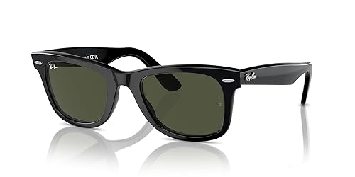Ray-Ban RB2140 Original Wayfarer Sunglasses, Black/Green, 50 mm in