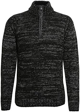 Affordable Fashion Mens Stepan 1/4 Zip Jumper/Sweater (XL) (Jet Black/Dove Gray Twist)