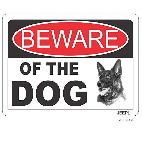 JEEPL-BE WARE OF DOG SIGNAGE| Warning Sign Board |Duty Sign Board |Beware Of Guard Dog Sign boards for Home, Gate, Restaurant,offices, clinics||VINYL|16X12