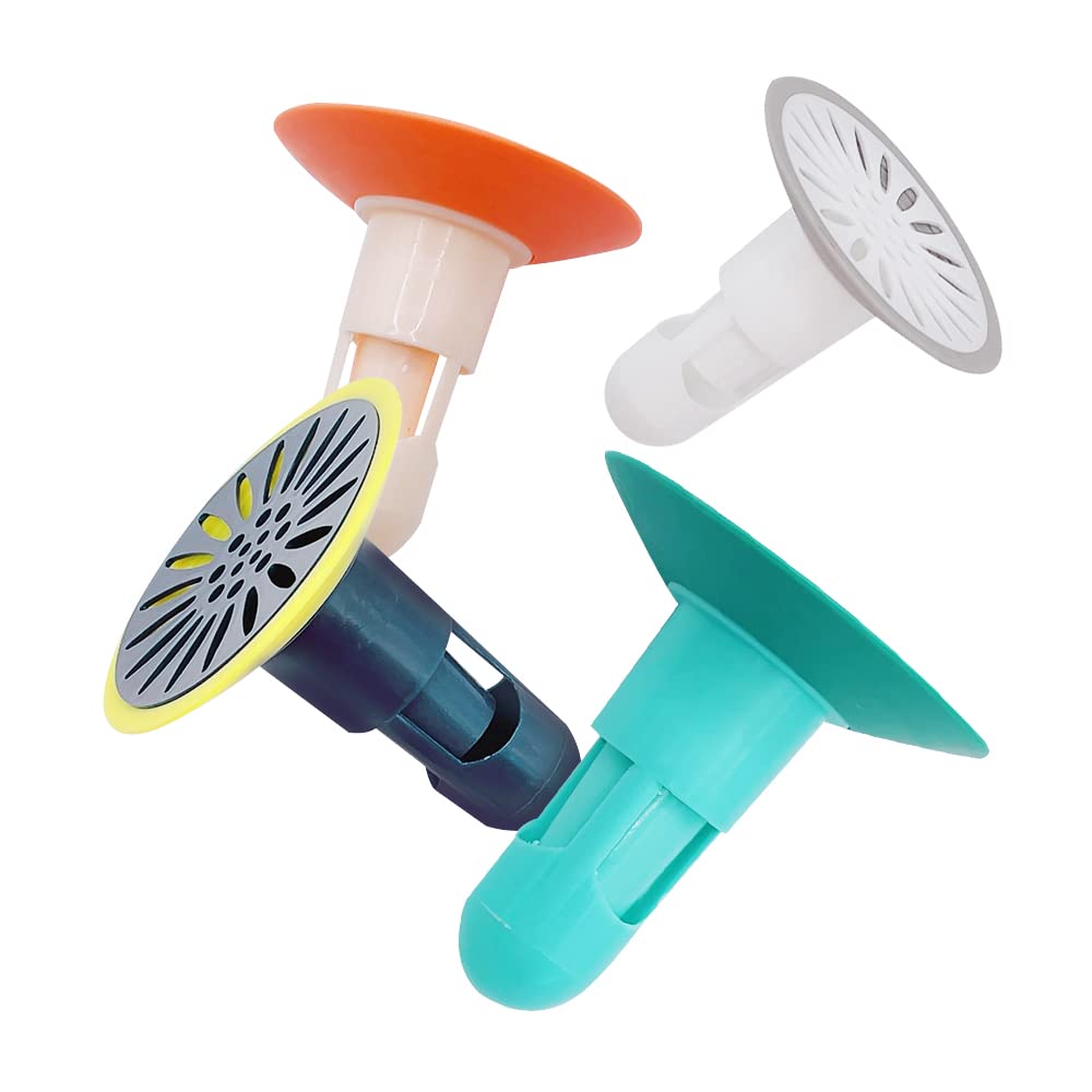 XINGSUI Set of 4 Sink Plugs,Drain Hair Catcher,Drain protector,Silicone Anti Odor Device Cover,Sink Filter,for Kitchen and Bathroom,Bath,Basin(4 colors)
