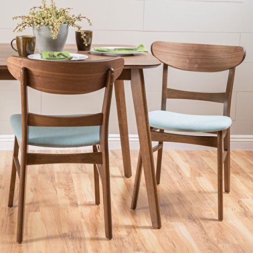 Christopher Knight Home 298970 Idalia Walnut Finish Dining Chair Set of 2, Mint