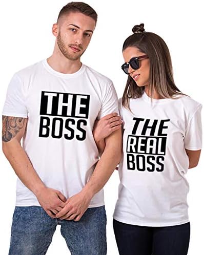 Matching Couple Shirts-The BOSS&The Real BOSS Shirts-His&Her Shirts