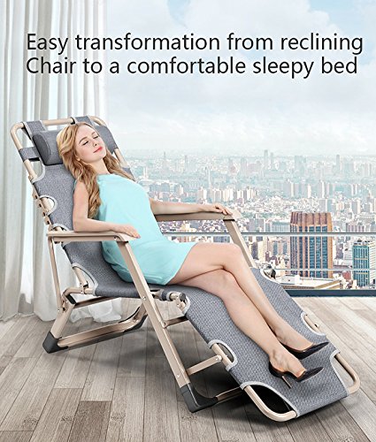 image for Huihuiyang Lounge Chair Recliner Couch Portable Folding Chaise Bed 180