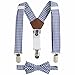 Mud Pie Little Gentleman Bow Tie and Suspender Set, Navy Gingham