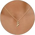 Tewiky Initial Necklace for Women-14k Gold Filled Dainty Letter Necklaces Trendy Cute Custom Personalized Monogram