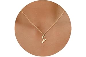 TEWIKY Initial Necklace for Women Girls, 14k Gold Filled/925 Sterling Silver Necklaces Dainty Gold Letter Pendant Necklace Trendy Waterproof Simple Cute Necklaces Custom Personalized Monogram Choker Necklace Gold Jewelry Gift