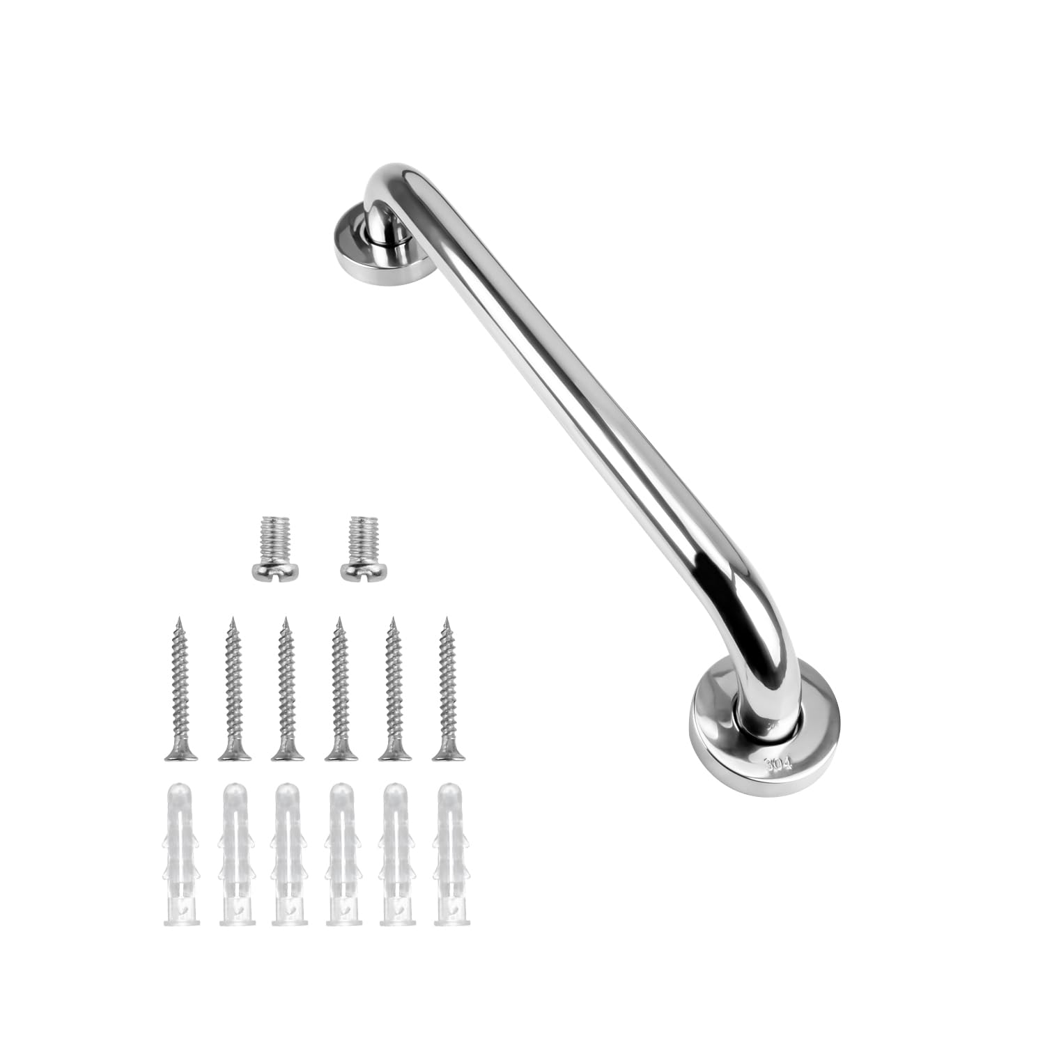 supregear Bathroom Grab Rail - 304 Stainless Steel Shower Handle (30cm/12"), Safety Hand Rails for Kitchen Bedroom Bathtub Steps, Balance Support Grab Bar for Elderly, Disabled, Adults, Children