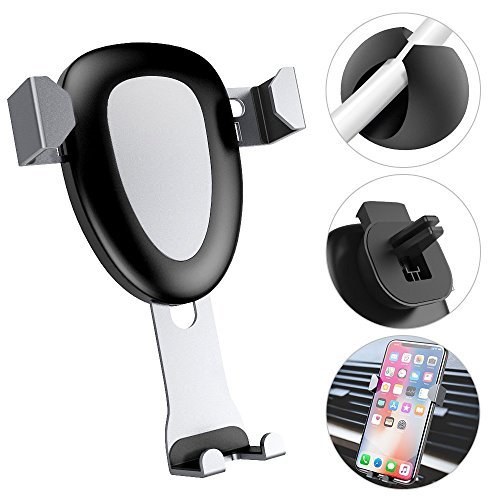 Car Phone Holder, MeanLove Universal Phone Gravity Car Vent Mount for iPhone 8/8 Plus/7, Galaxy S8/S7, HTC, Huawei, LG and More Smart Phones (Phone Holder)