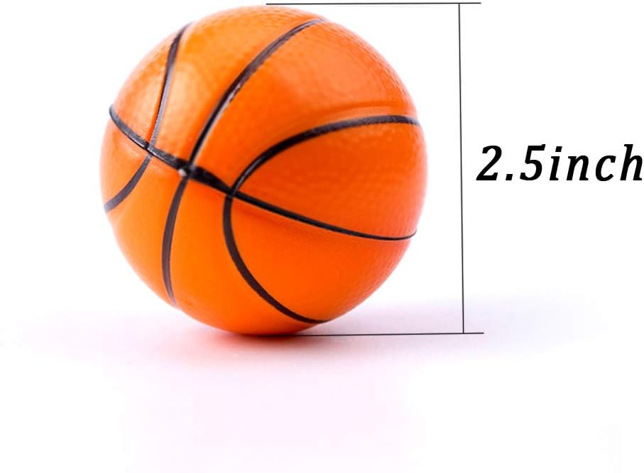 Wang-Data 24 Pack | 2.5" inch Basketball Stress Ball, Mini Foam Squeeze Sports Ball Kids Toy - Pressure Relieving Health Balls for Kids, School, Classroom, Party Favors (2.5" Inches): Toys & Games