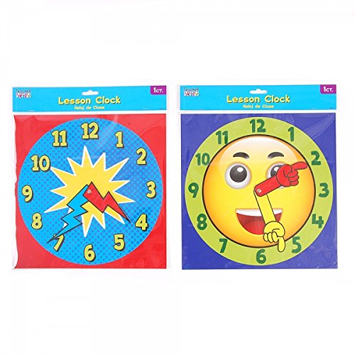 Teacher Building Blocks Lesson Clock Dial - Smiley Face, Superhero (Set of 2) Judy Clock, Teacher Clock, Learn to Tell time Clock