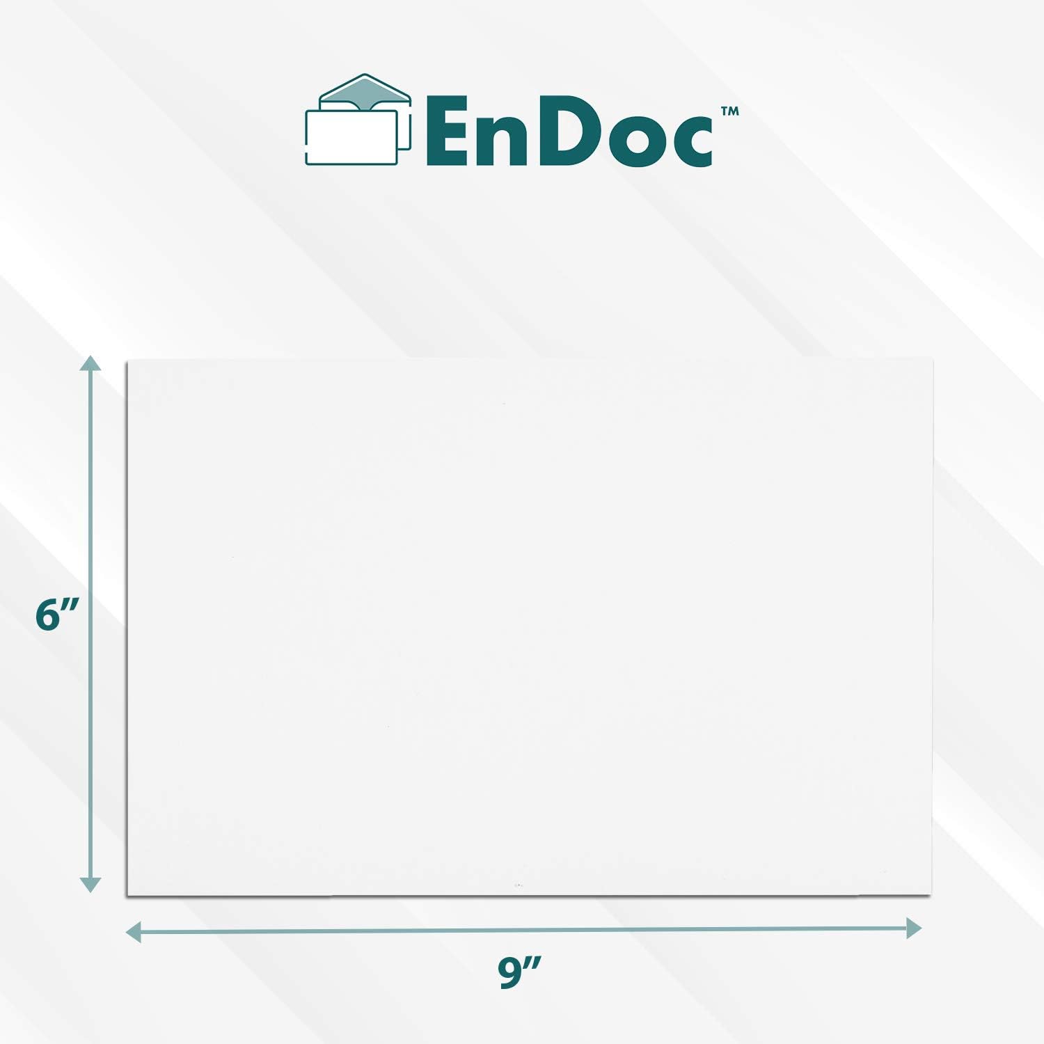 EnDoc 6x9 Open Side Envelopes - Bright White color Booklet 6 x 9 Gummed Seal Envelope, 24lb. Heavyweight Paper For Home, Office, Business or School - 50 Pack : Office Products