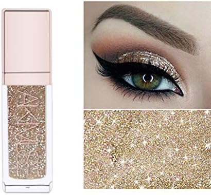 AIKIMUSE Liquid Glitter Glow Eyeshadow Waterproof Metallic Shimmer Eye Shadow Pigment Eye Makeup, SMOKY STORM, 0.2 Fl Oz.