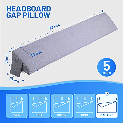 ENITYA Cal King Bed Wedge Pillow,Mattress Gap Filler,Headboard Pillow,Bed Gaps Filler(06
