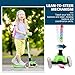 BELEEV Kids Scooters 3 Wheel, Kick Scooter for Boys Girls Toddlers, Adjustable Height, Lean to Steer, Extra-Wide Board, PU Light Up Wheels for Children Birthday Present Toys Ages 3 to 12 (Green)