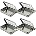 Mighty Gadget (R) Clear Top Rectangular Empty Hinged Lid Survival Steel Tin Container for Geocaching or Survival Gear (4 Pack) - 5 1/4” x 3 3/8” x 7/8