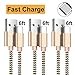 USB C to USB C Cable [3-Pack 5ft], USB C Charger Cable Fast Charge, C to C Cable Compatible with Samsung Galaxy S20/S10/S9/Note 10, Google Pixel 2/3/4 XL, MacBook Pro 2019/2018/2017 and More, Gold