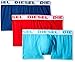Diesel Men's 3-Pack Shawn Stretch Boxer Trunk, Red/Turquoise/Navy, Small