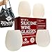 Silicone Wine Glasses Set of 4 - Largest at 20 oz - Clear Silicone, Unbreakable, 100% Food Grade, BPA FREE - Convenient Carry Pouch Included - For BBQ, Parties, Camping, Pool, Beach, Concerts, Games