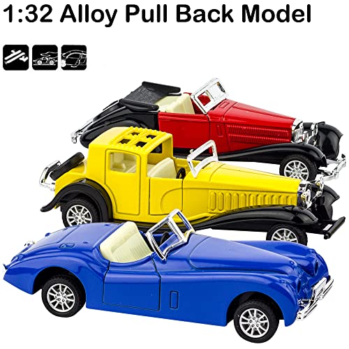 6 Pack Diecast Cars Antique Classic American Vehicles with Pullback