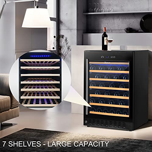 24 Inch Wine Cooler Beverage Refrigerator, SKANWEN 54 Bottle Storage Wine Fridge Constant