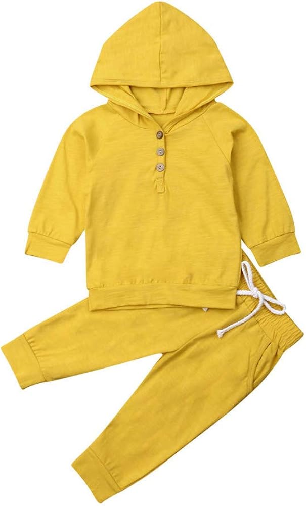 Newborn Baby Boy Girl Clothes Outfits Kids 2PCS Solid