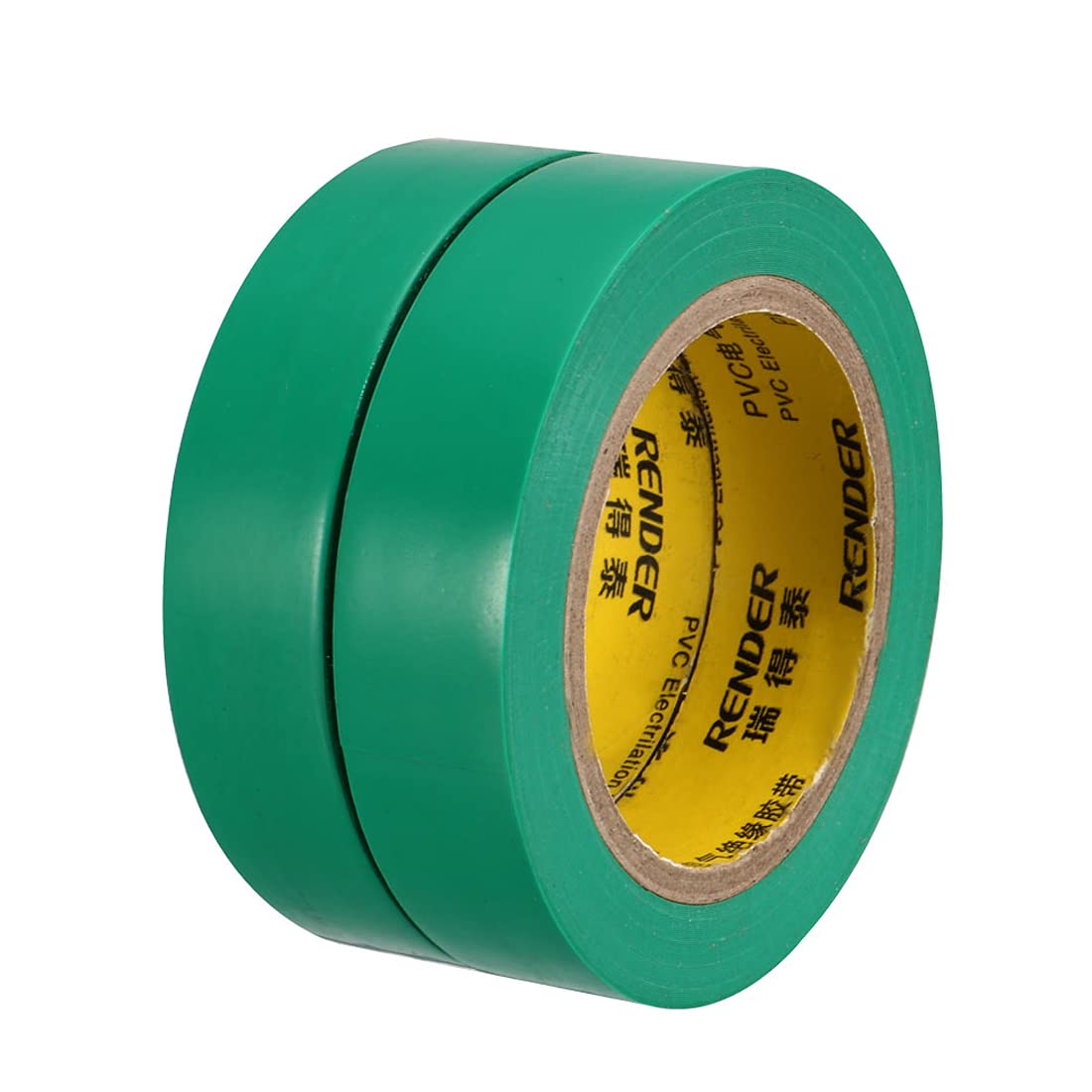 uxcell Insulating Tape 16mm/0.62inch Width 9M/29.5ft Long 0.18mm Thick PVC Electrical Tape Rated for Max.600V -10-80℃ Use Green 2pcs