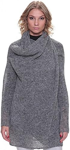 Freyja Canada Women's Loose Open Front Long Knit Cardigan Sweater 100% Icelandic Wool Grey