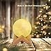 IDEAcone Moon Lamp, 3D Printing Luna Light, Decorative Nursery Night Light, Warm Yellow/Cool White Sensor Control with Wooden Mount for Kids, Birthday, Holiday(3.7 inches)